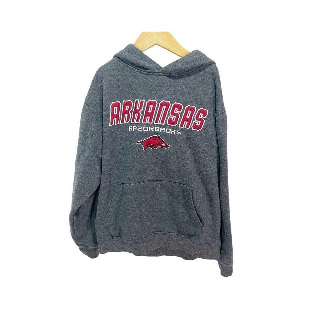 Arkansas Razorbacks Stadium Boys Hoodie Sweatshirt Football Gray‎ Long Sleeve L
